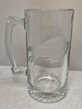 Buffalo Bills Etched Glass Beer Mug / Stein